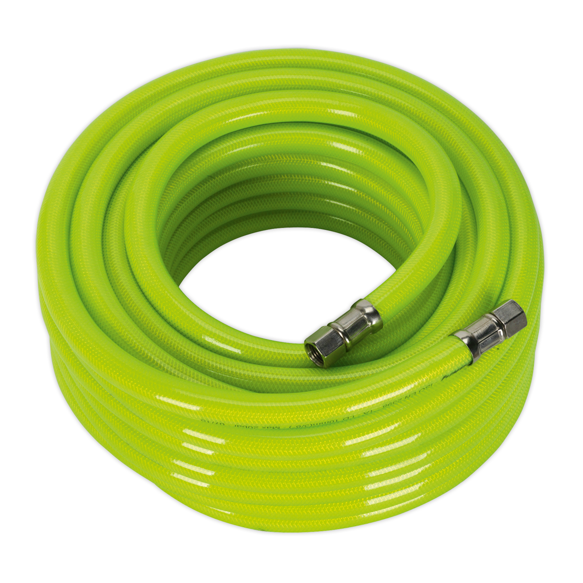 High-Visibility Air Hose with 1/4"BSP Unions 15m x 10mm