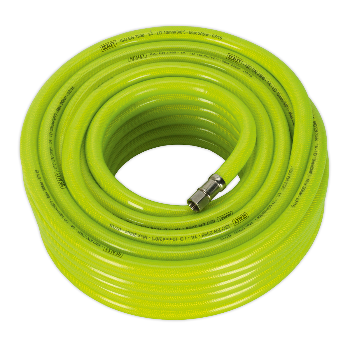 High-Visibility Air Hose with 1/4"BSP Unions 20m x 10mm