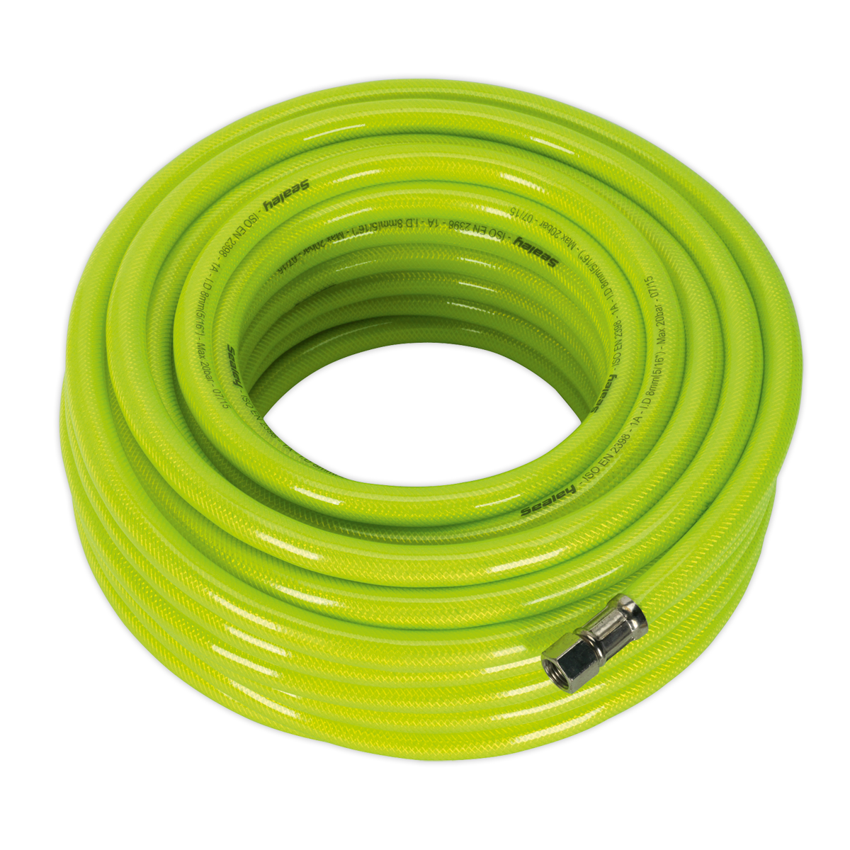 High-Visibility Air Hose with 1/4"BSP Unions 20m x 8mm