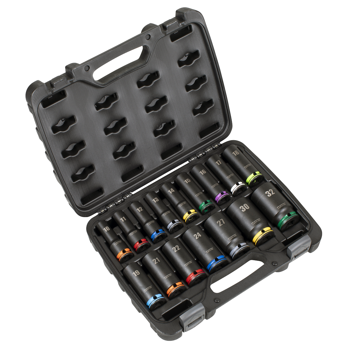 Lock-On™ Deep Impact Socket Set 1/2"Sq Drive 16pc
