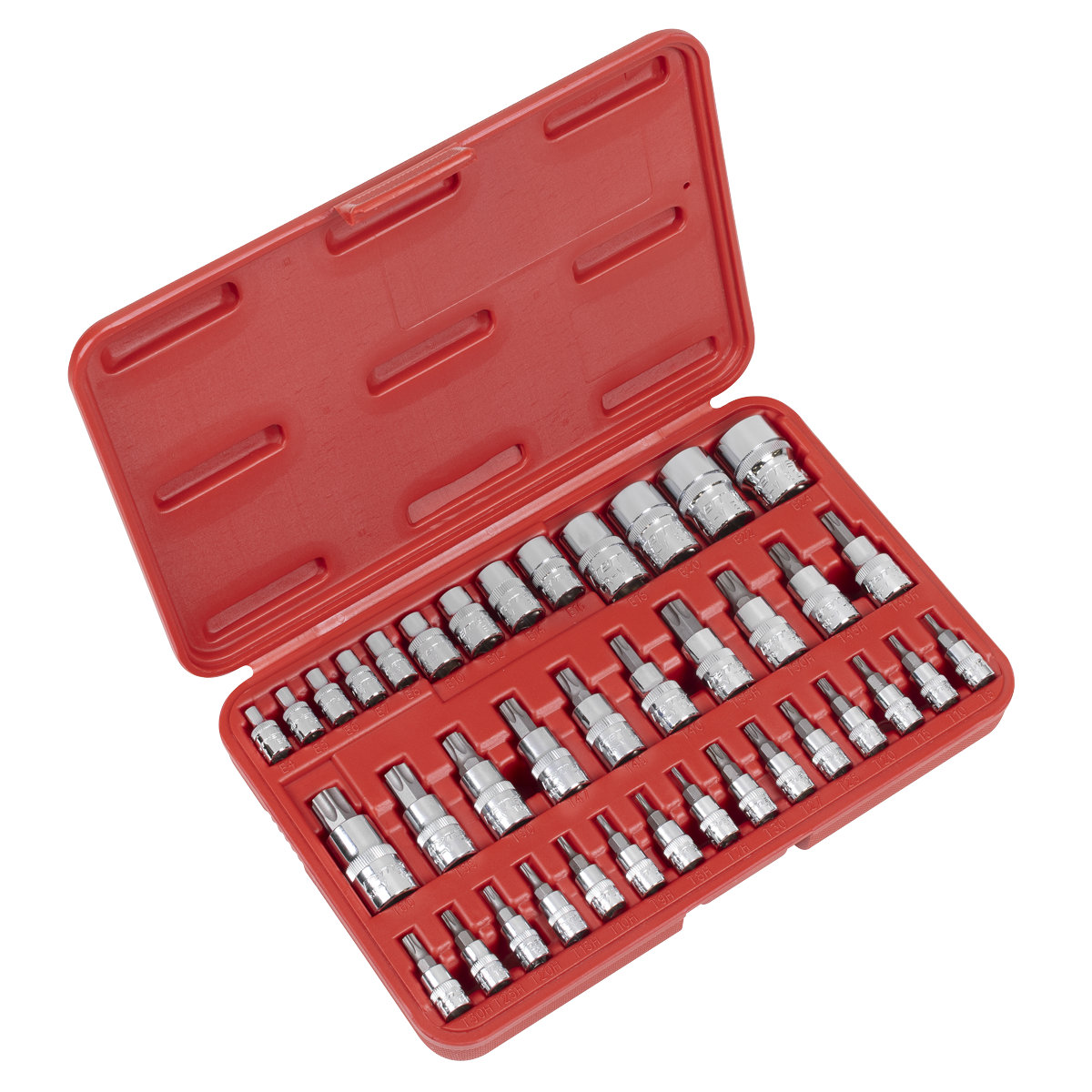 Premier TRX-Star* Socket & Security Socket Bit Set 1/4", 3/8" & 1/2"Sq Drive 38pc