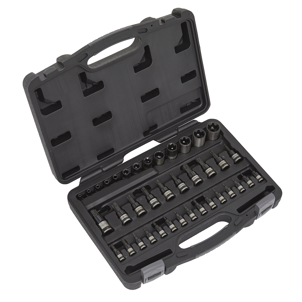 Premier Black TRX-Star* Socket & Security Socket Bit Set 1/4", 3/8" & 1/2"Sq Drive 38pc