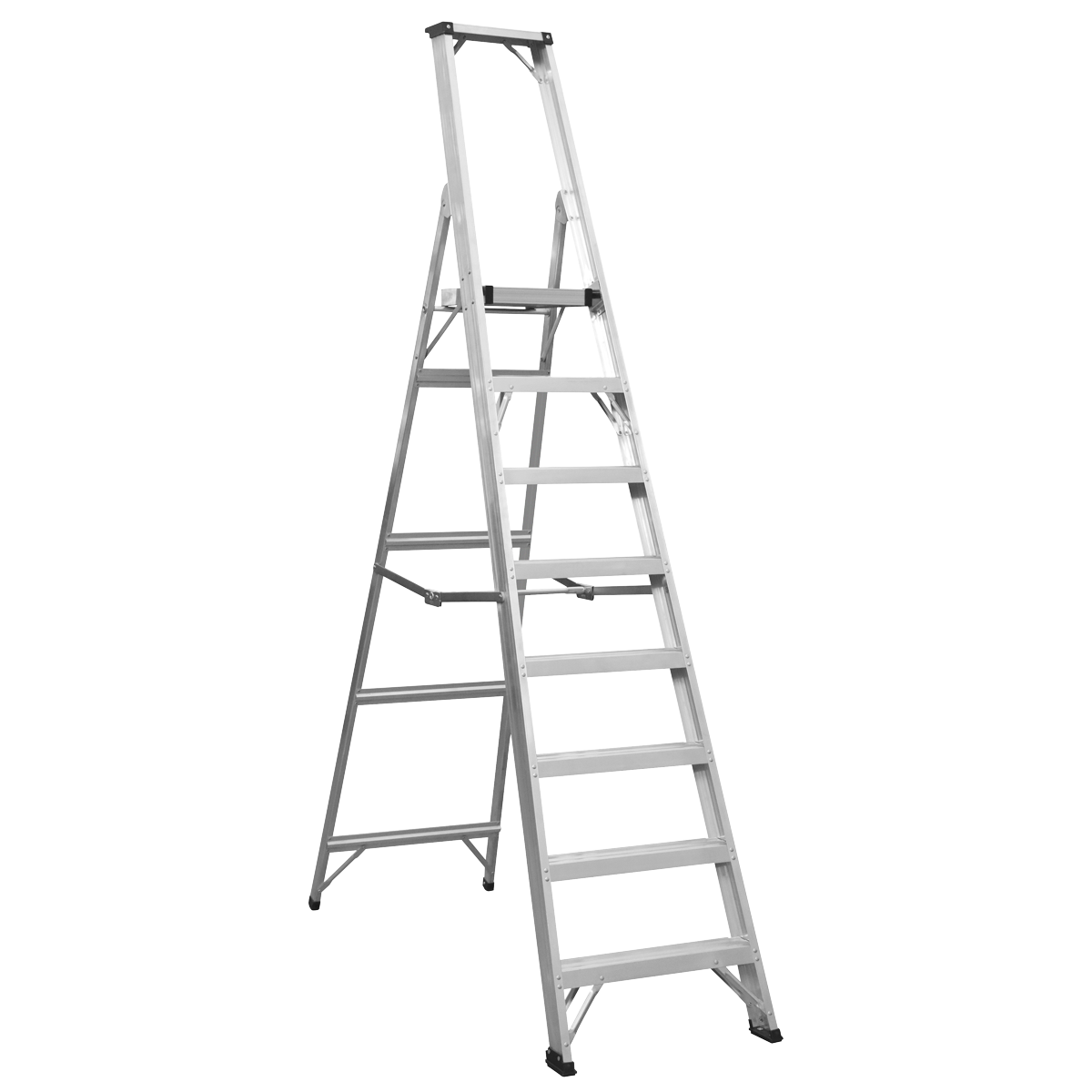 Industrial Step Ladder 8-Tread Aluminium - EN 131