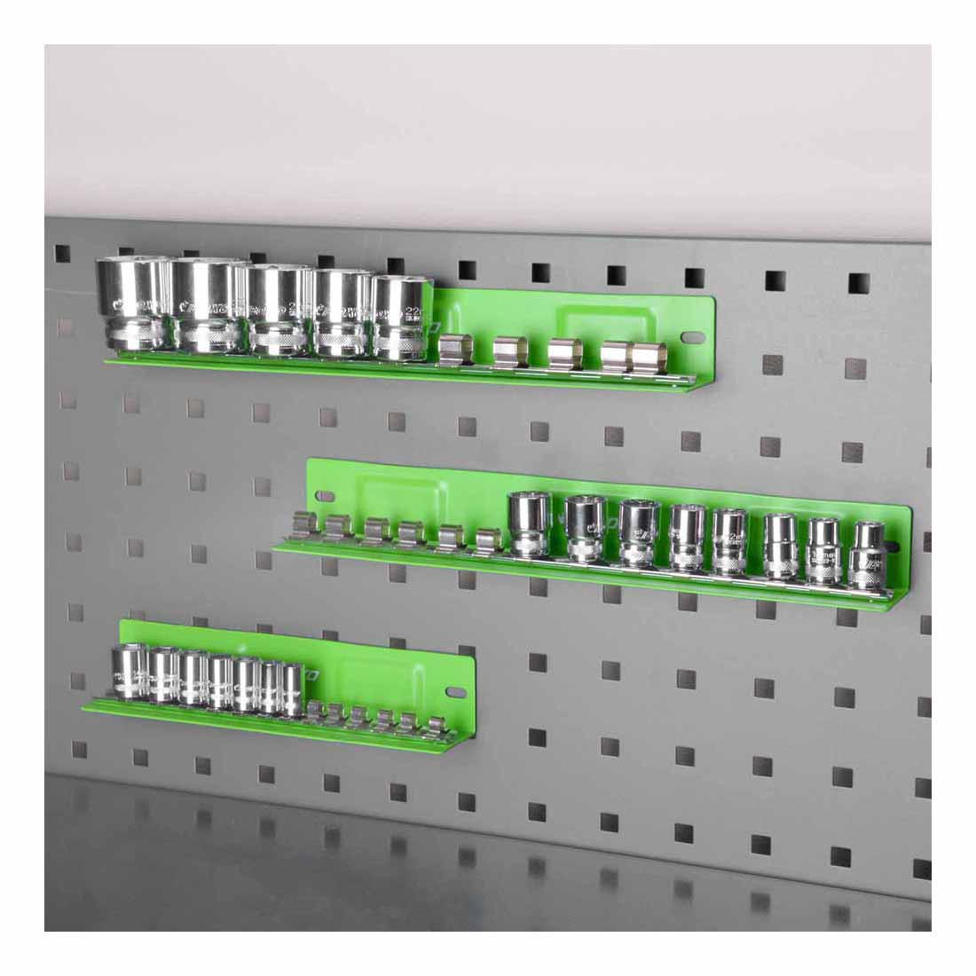 BOXO 14Pc 3/8" Magnetic L-Type Socket Tray - Green or Red