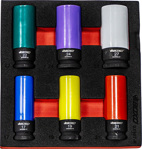 BOXO 6Pc 1/2" Alloy Wheel Socket Set