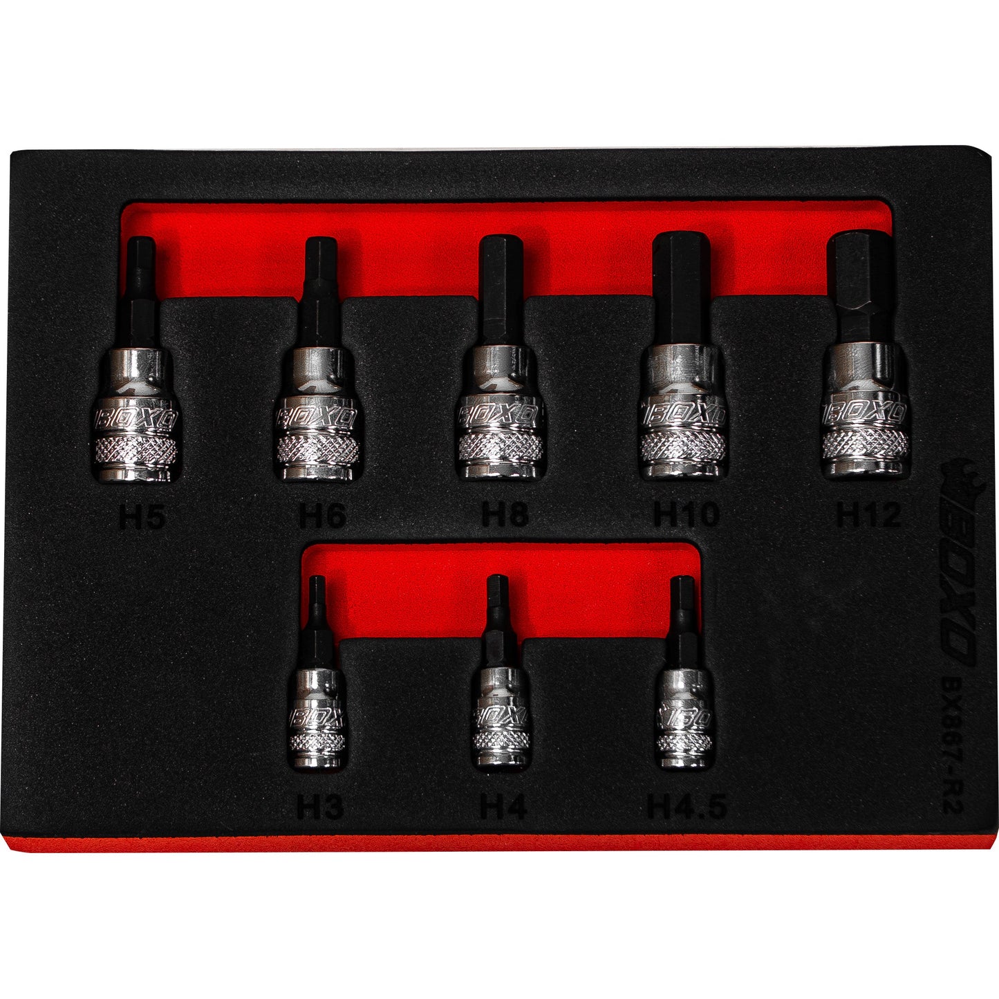 BOXO 8Pc 1/4" & 3/8" Hex Magnetic Bit Socket Set