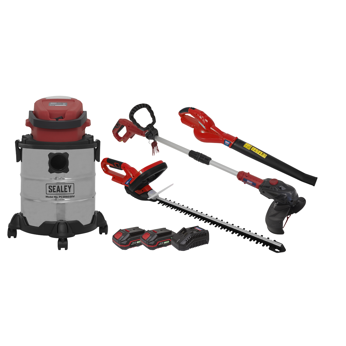 4 x SV20 Series Cordless Garden Power Tool Kit 20V - 2 Batteries