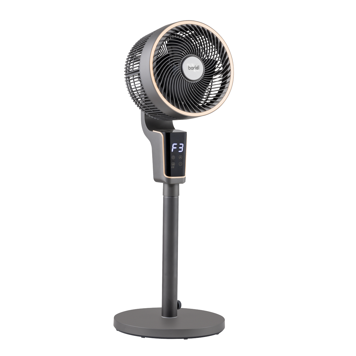 Baridi Pedestal Fan with Remote Control & 12hr Timer 12" - Grey