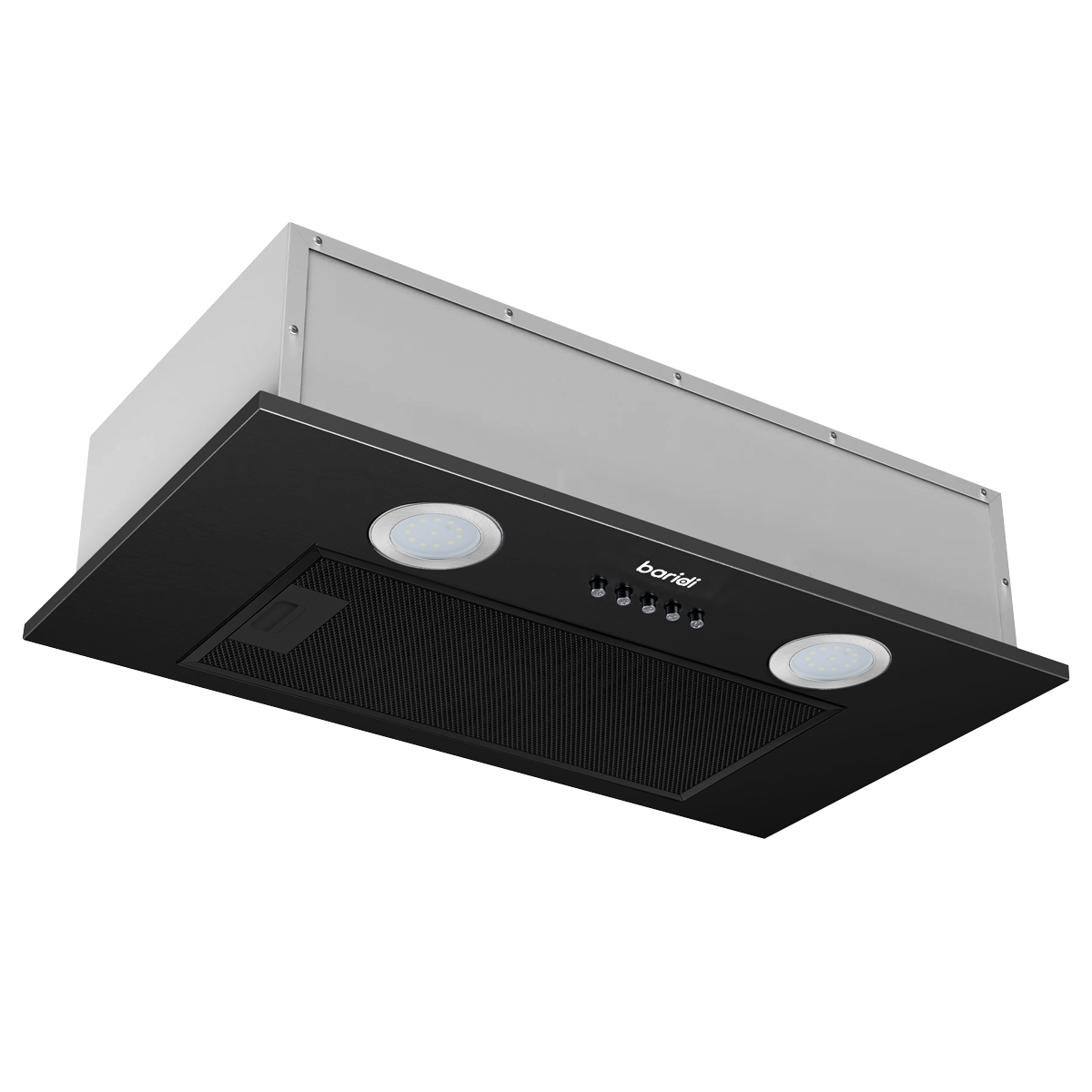 Baridi Cooker Hood with 5 Layer Filter 52cm - Black