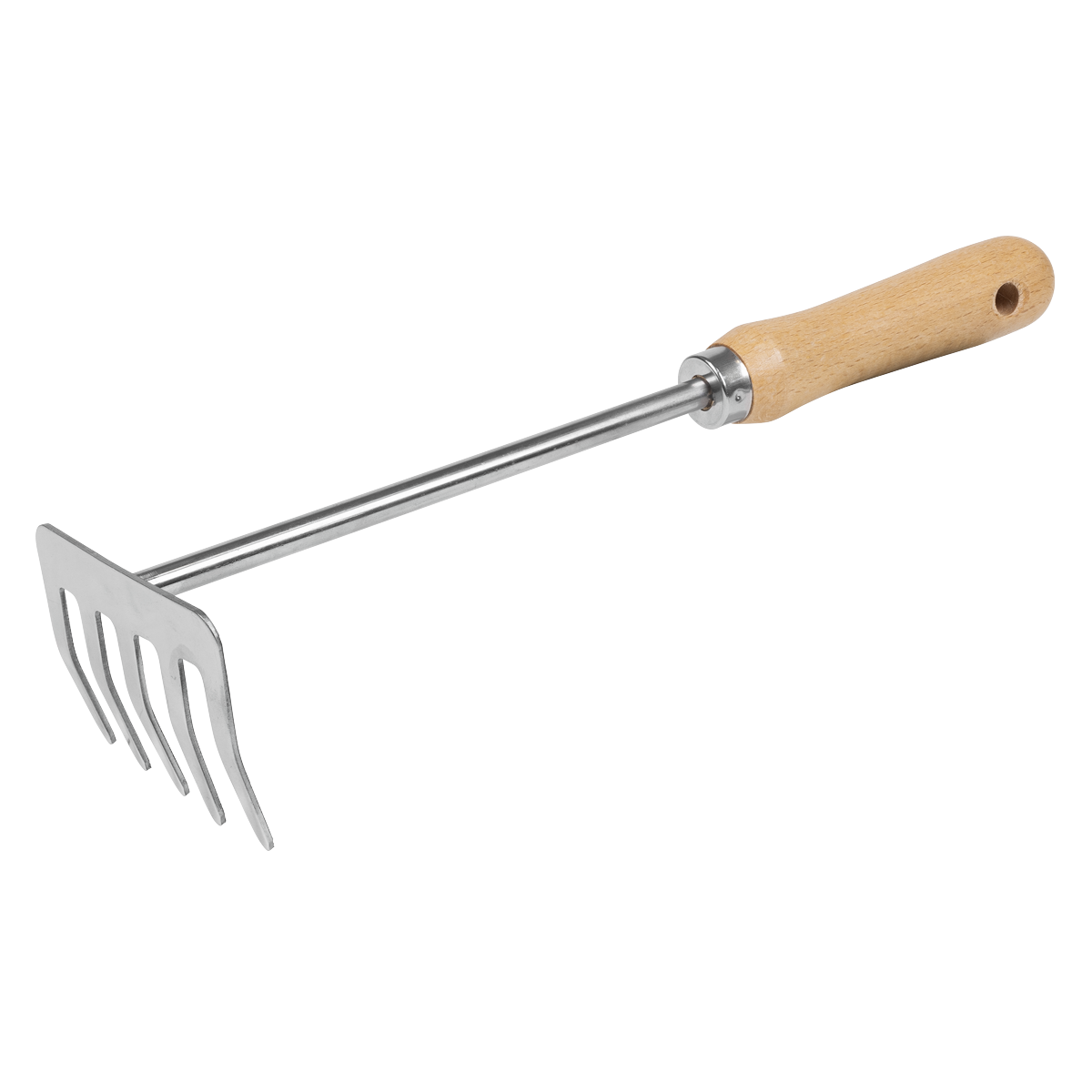 Premier Garden Hand Rake with Short Ash Handle & Stainless Steel Tines