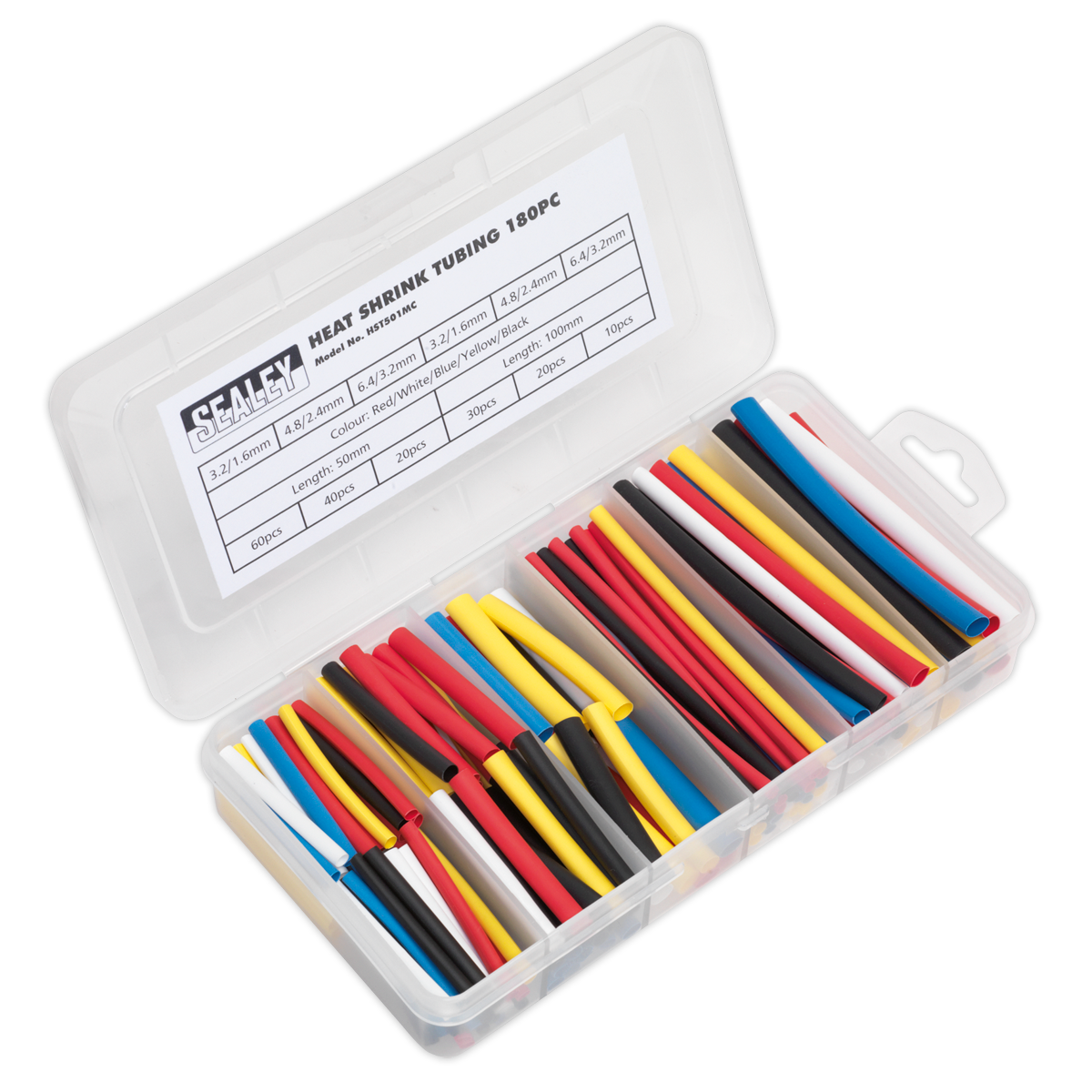 Heat Shrink Tubing Assortment 50 & 100mm 180pc - Mixed Colours