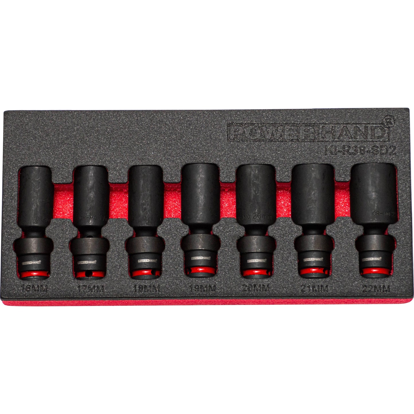 POWERHAND 8Pc 3/8" Deep Swivel Impact Socket Set (16-22mm)