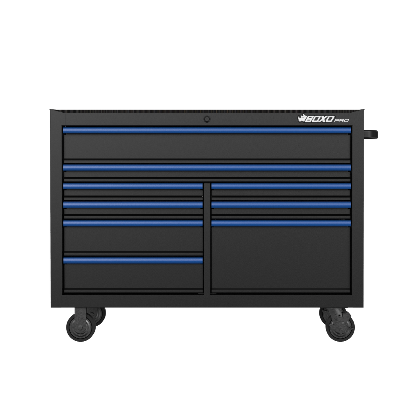BOXO PRO 53" Gloss Finish 9 Drawer Roll Cabinet - Various Trim Options Available