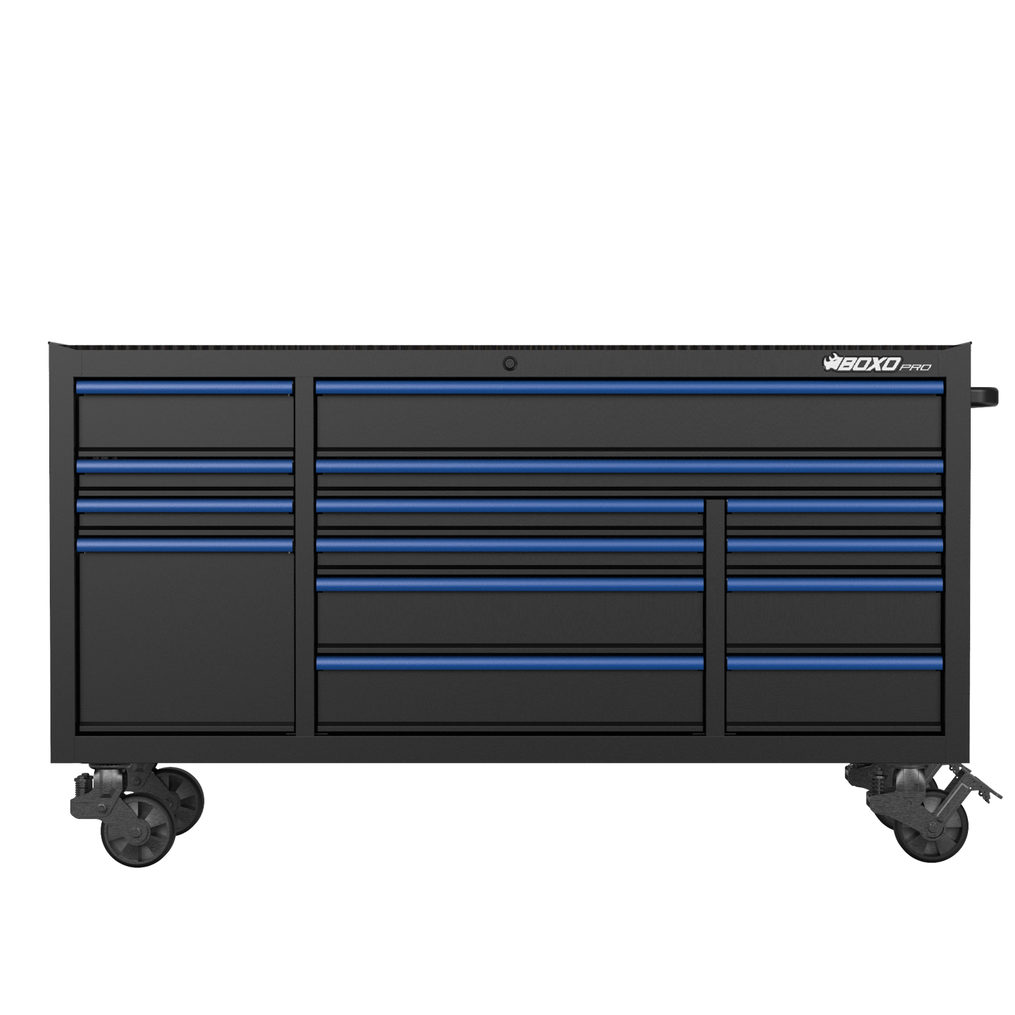 BOXO PRO 72" Gloss Finish 14 Drawer Roll Cabinet - Various Trim Options Available