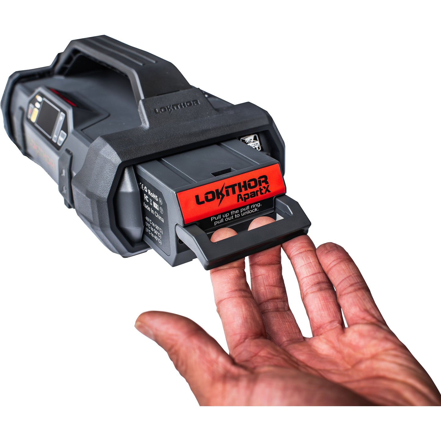 LOKITHOR 4-in-1 Jump Starter & Air Compressor with Interchangeable Battery Technology