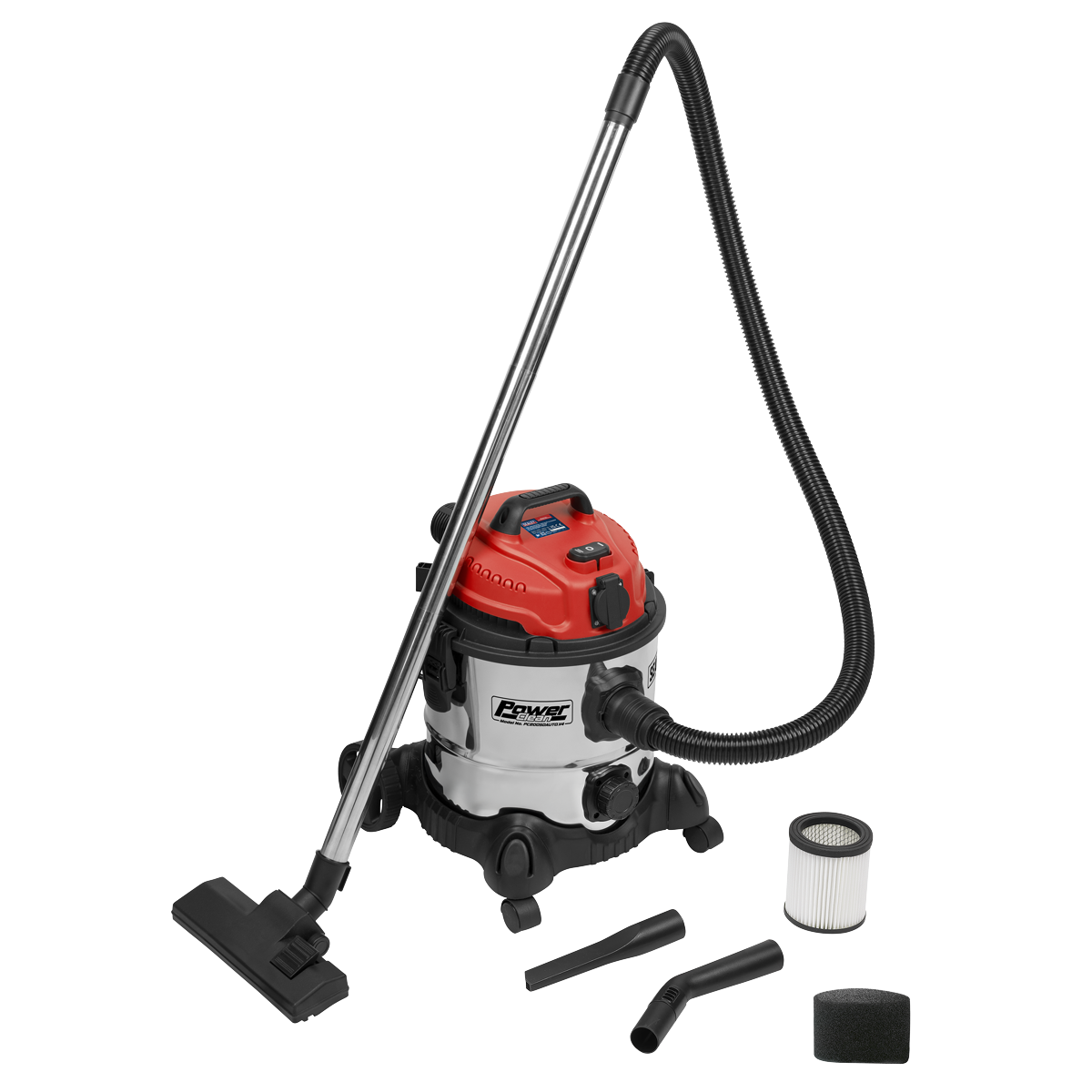 20L Industrial Vacuum Cleaner Wet & Dry with Stainless Drum & Auto Start 1400W/230V