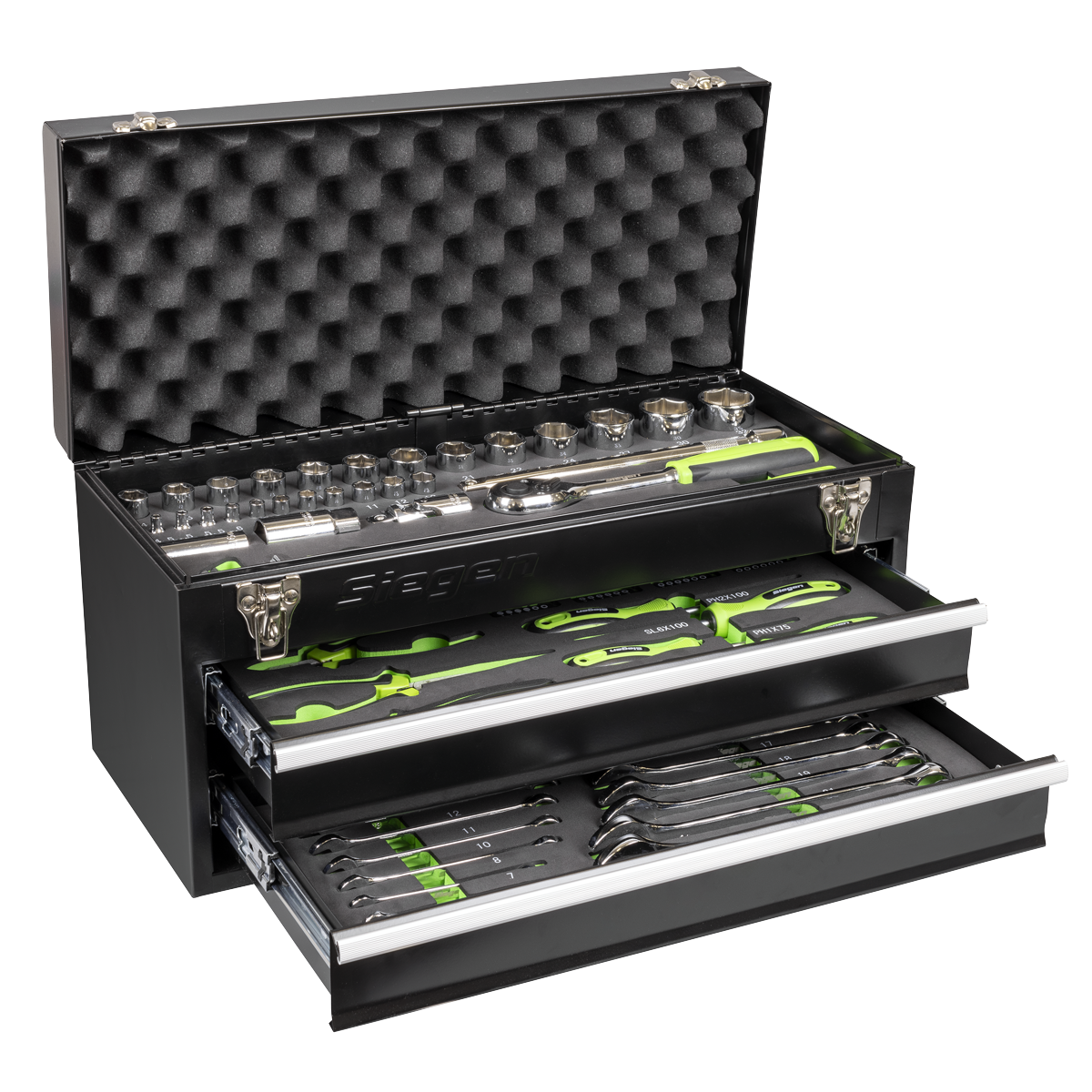 Siegen Portable Tool Chest 2 Drawer with Tool Kit 90pc