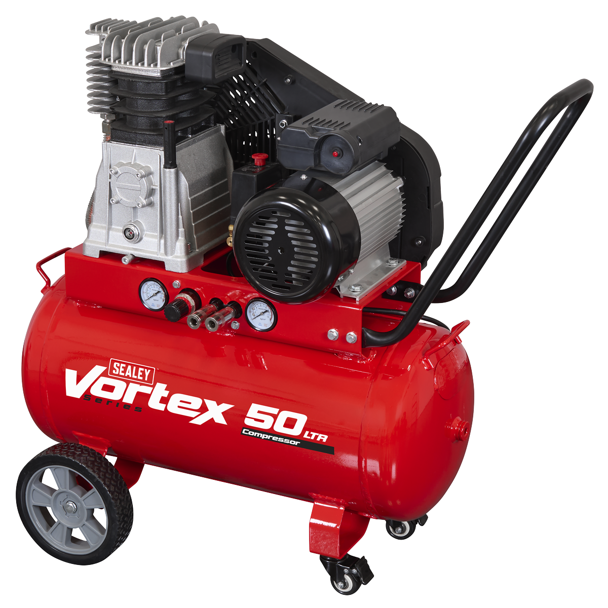50L Belt Drive Air Compressor with Cast Cylinders & Wheels 3.5hp