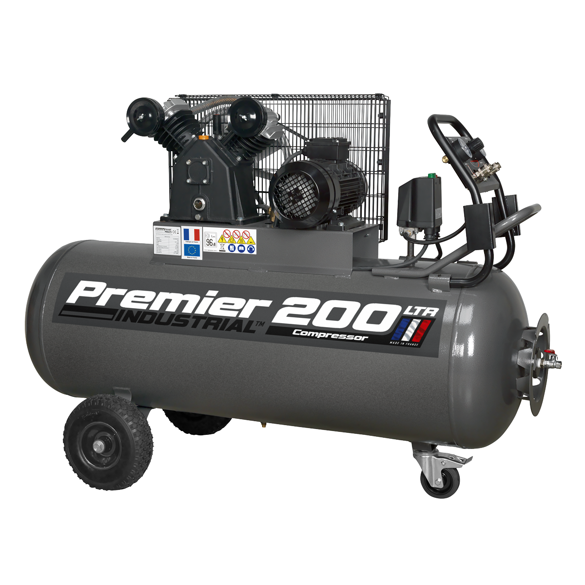 Premier 200L Belt Drive Air Compressor with Front Control Panel