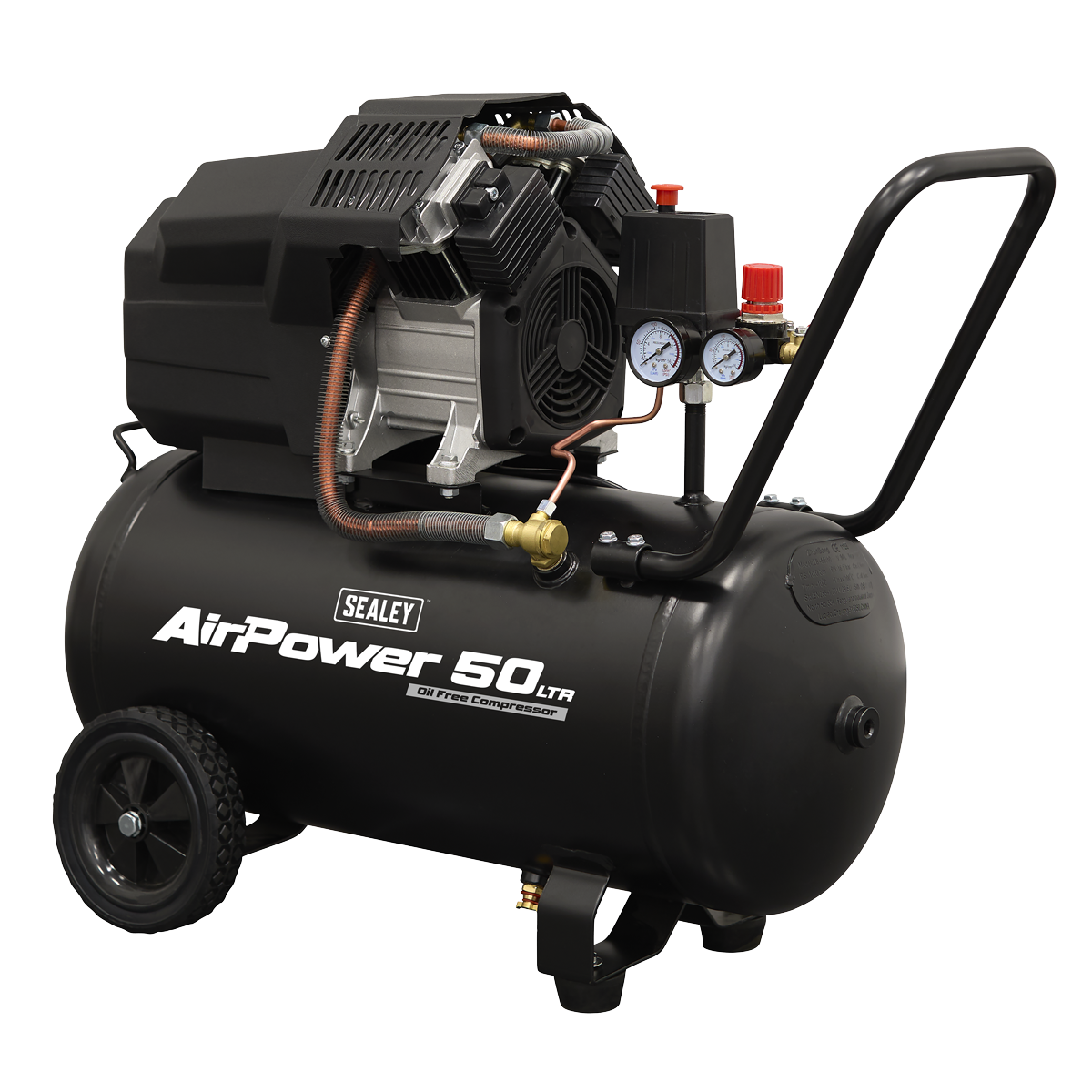 50L Oil Free V-Twin Direct Drive Air Compressor 3hp