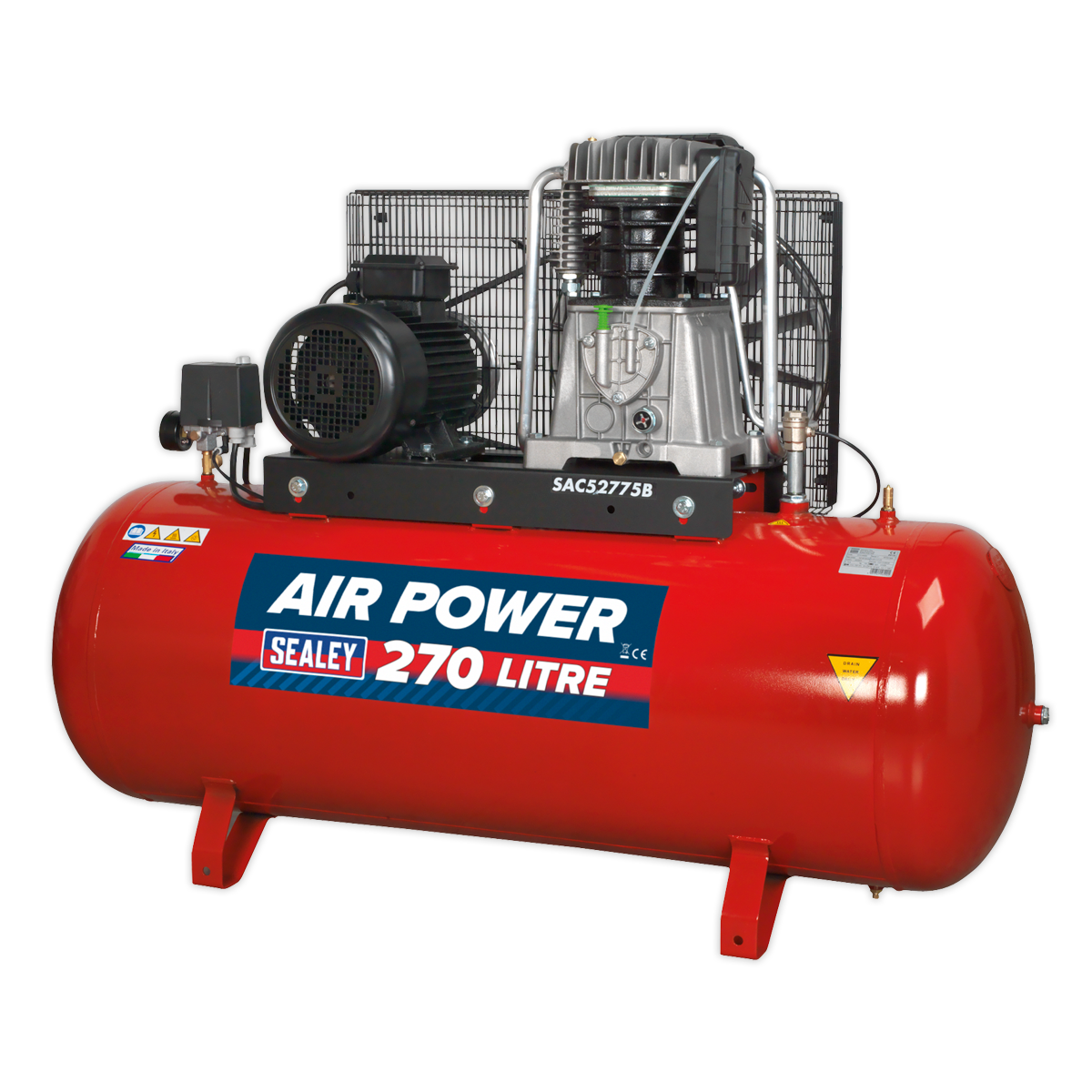270L Belt Drive Air Compressor with Cast Cylinders 7.5hp 2-Stage