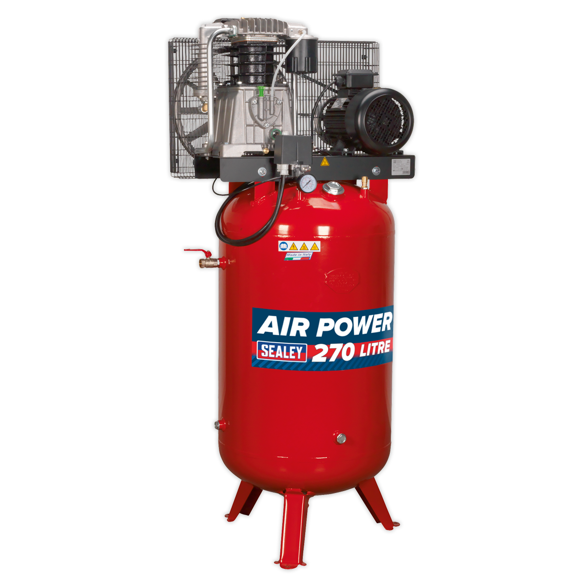 270L Vertical Belt Drive Air Compressor with Cast Cylinders 7.5hp 2-Stage