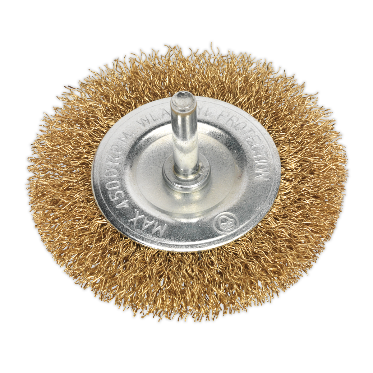 75mm Crimped Flat Wire Brush with 6mm Shaft