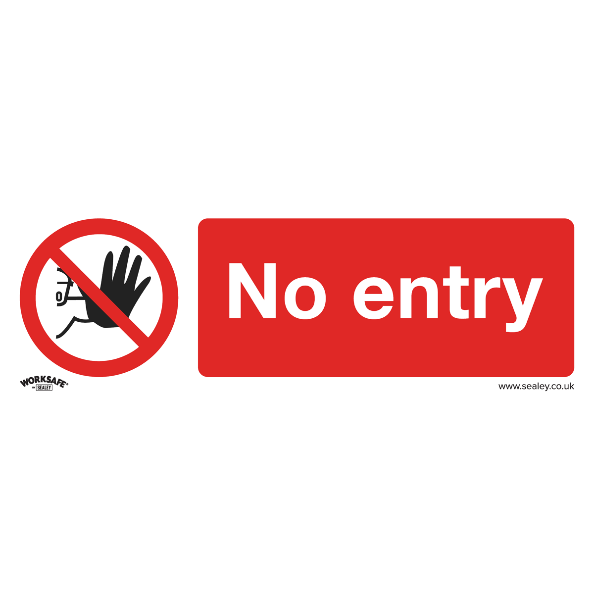 Worksafe® No Entry Safety Sign, Self-Adhesive Vinyl - Pack of 10