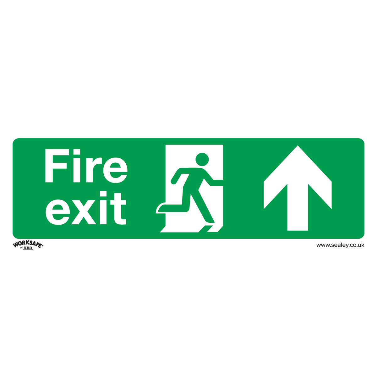 Worksafe® Fire Exit (Up) Safety Sign - Self-Adhesive Vinyl