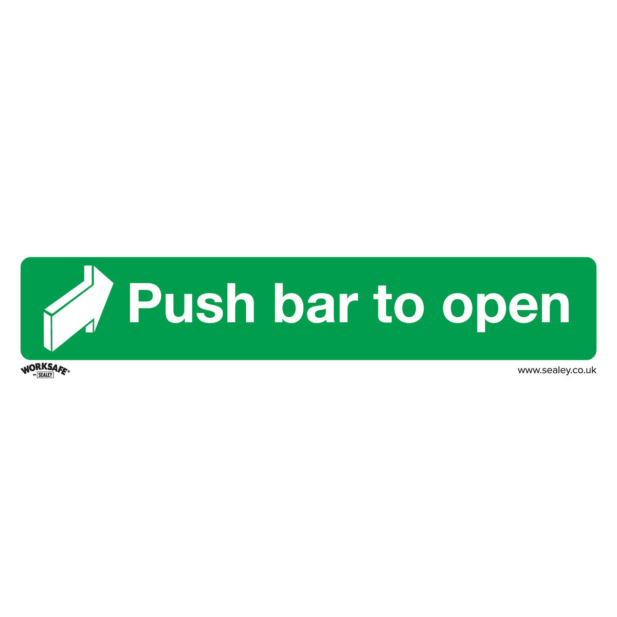 Worksafe® Push Bar To Open Safety Sign, Self-Adhesive Vinyl - Pack of 10