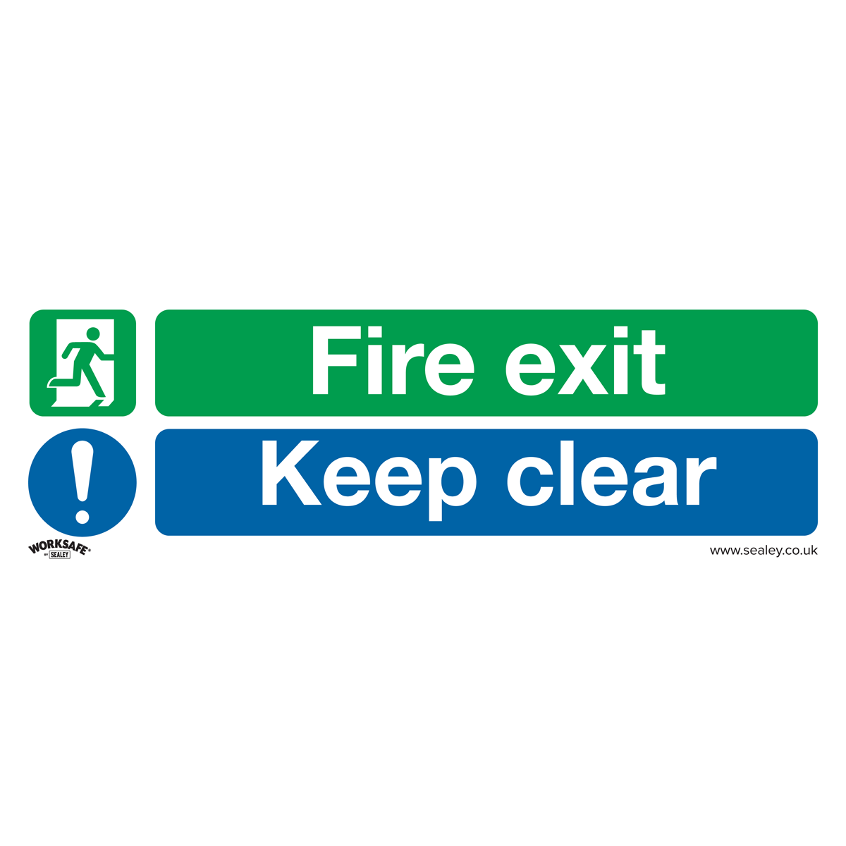 Worksafe® Fire Exit Keep Clear (Large) Safety Sign - Rigid Plastic