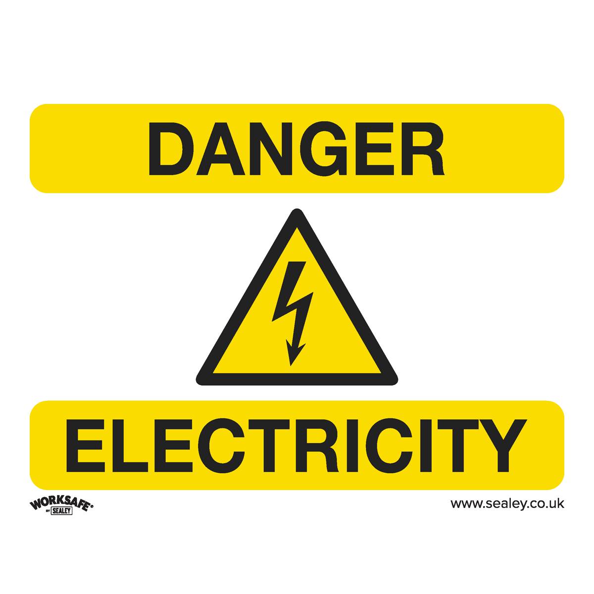 Worksafe® Danger Electricity Safety Sign - Rigid Plastic