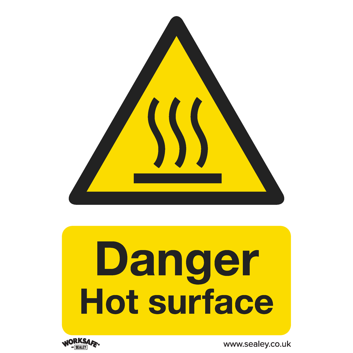 Worksafe® Danger Hot Surface Safety Sign - Rigid Plastic