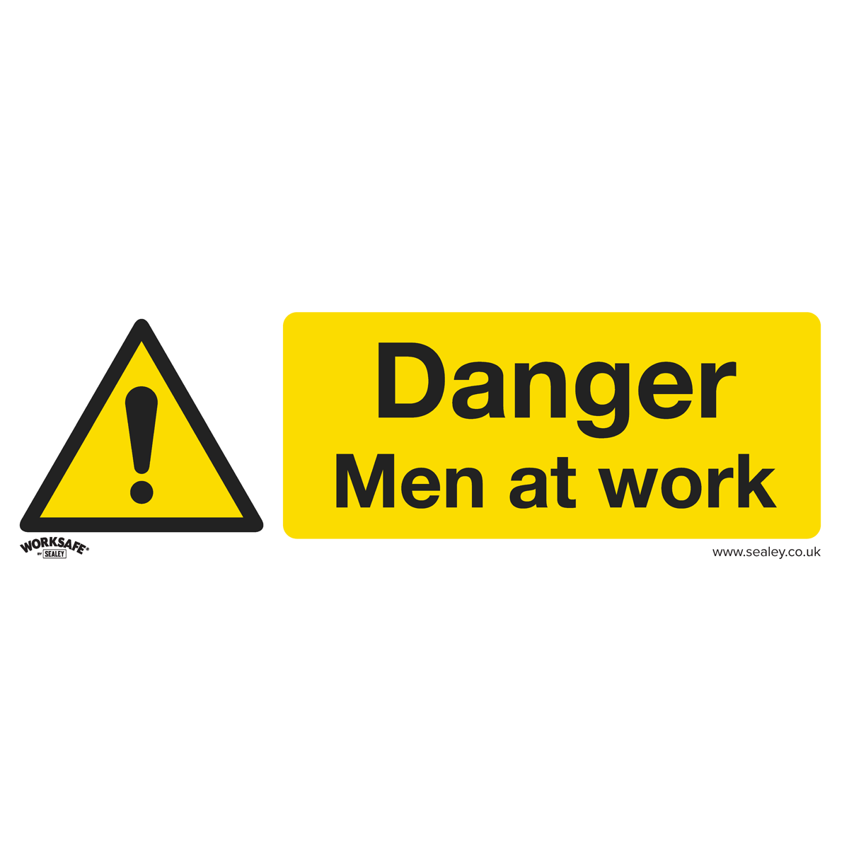 Worksafe® Danger Men At Work Safety Sign - Self-Adhesive Vinyl