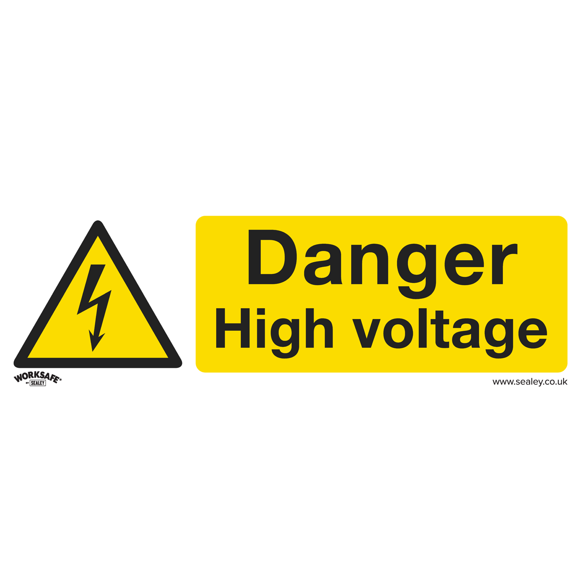 Worksafe® Danger High Voltage Safety Sign - Self-Adhesive Vinyl