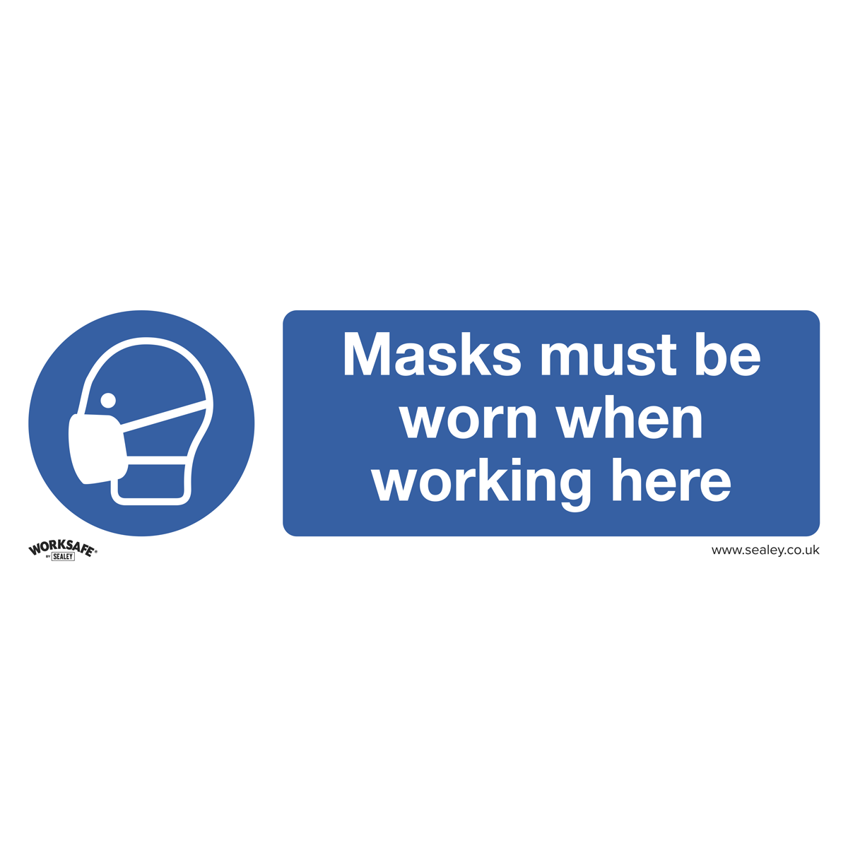 Worksafe® Masks Must Be Worn Safety Sign - Self-Adhesive Vinyl