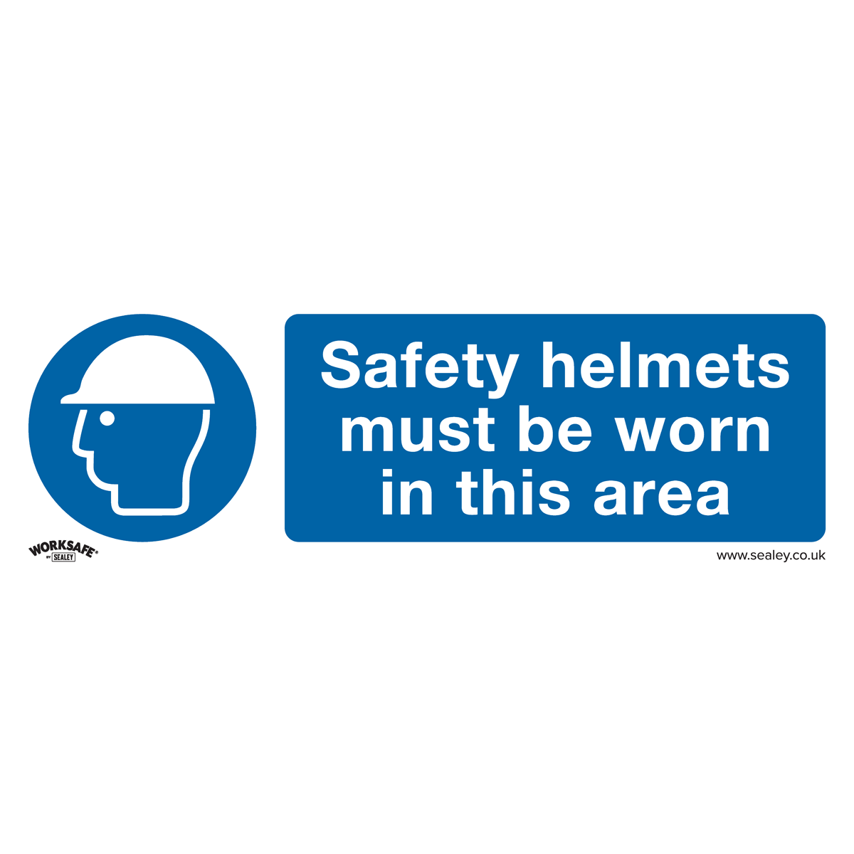 Worksafe® Safety Helmets Must Be Worn In This Area Safety Sign, Rigid Plastic - Pack of 10
