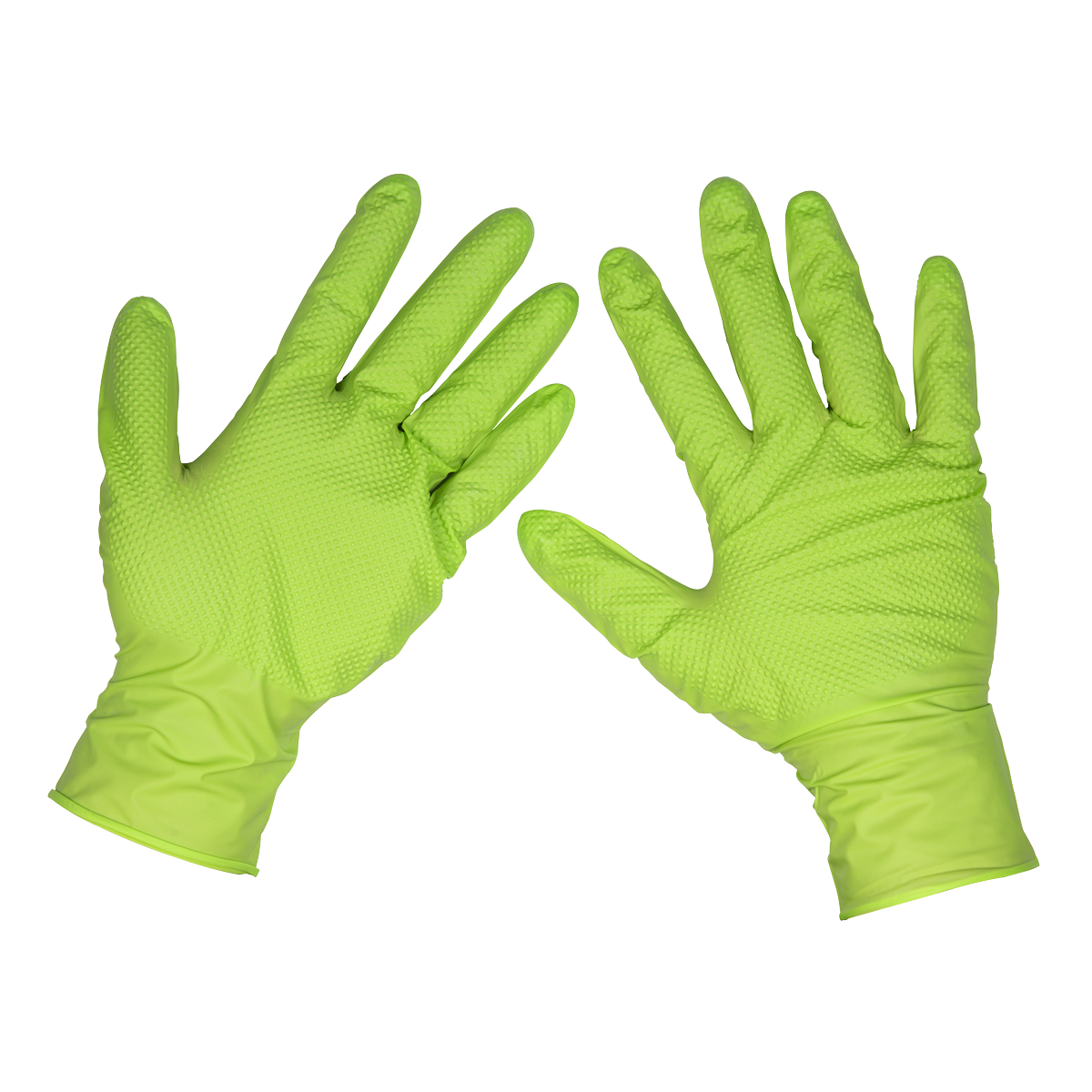 Diamond Grip Extra-Thick Nitrile Powder-Free Gloves, Hi-Vis Green, X-Large - Pack of 50