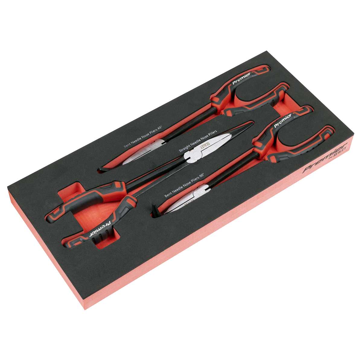 Premier Long Needle Nose Pliers Set with Tool Tray 3pc