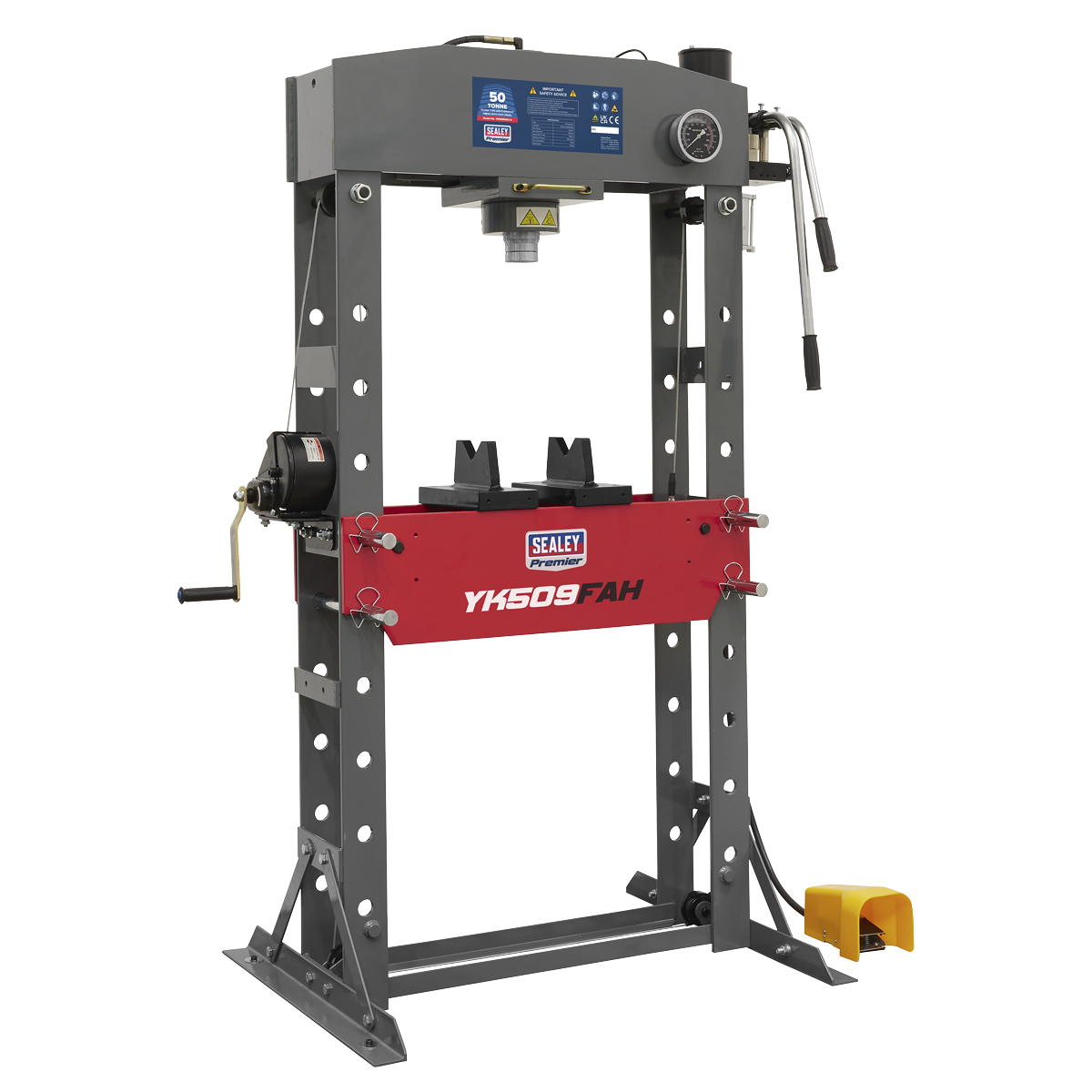 Premier Air/Hydraulic Floor Type Press with Foot Pedal 50 Tonne