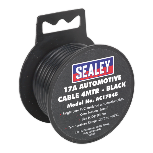 17A Thick Wall Automotive Cable 4m - Black