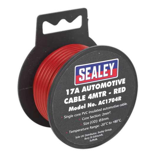 17A Thick Wall Automotive Cable 4m - Red
