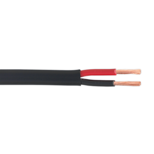 Thick Wall Flat Automotive Cable Twin 2 x 2mm² 28/0.30mm 30m - Black