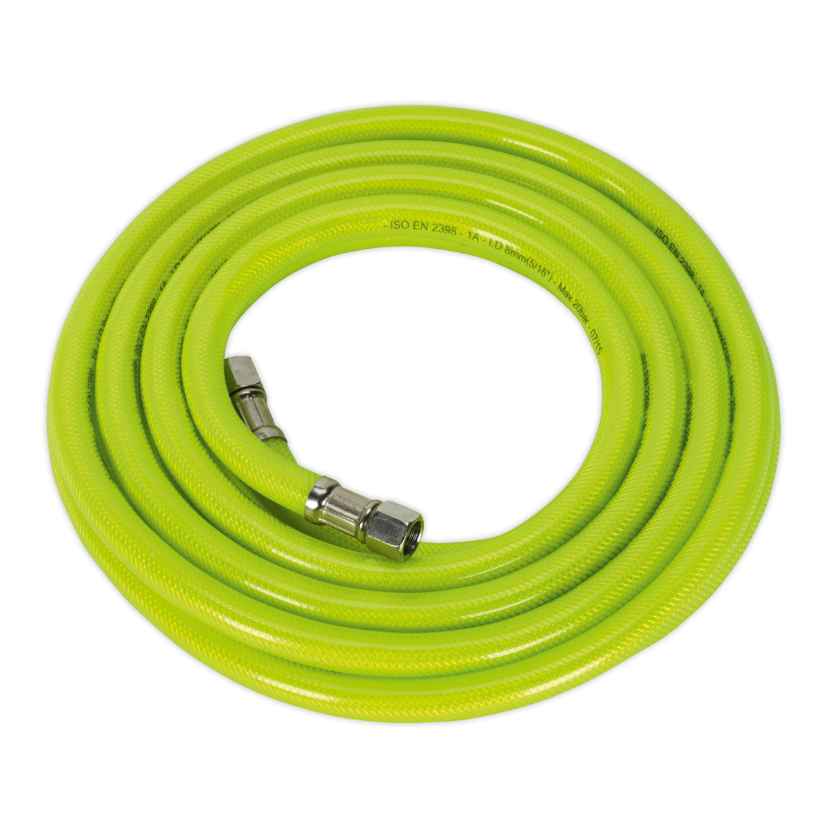 High-Visibility Air Hose with 1/4"BSP Unions 5m x 8mm