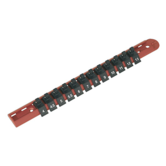 Premier Socket Retaining Rail with 12 Clips 1/4"Sq Drive