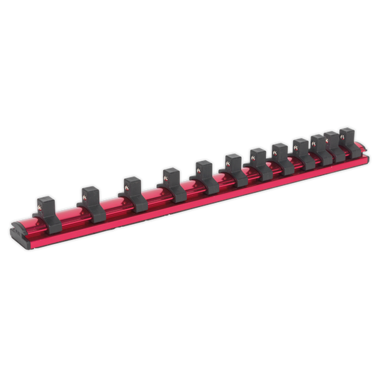 Premier Magnetic Socket Retaining Rail with 12 Clips 3/8"Sq Drive