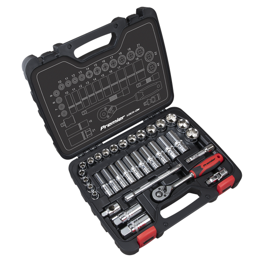 Premier Lock-On™ Socket Set 3/8"Sq Drive 34pc