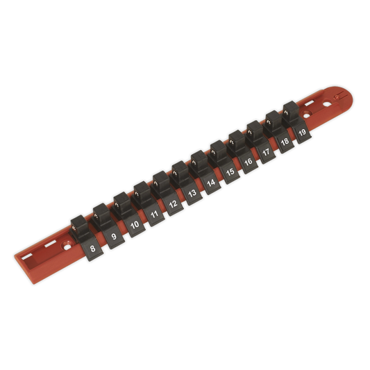 Premier Socket Retaining Rail with 12 Clips 3/8"Sq Drive