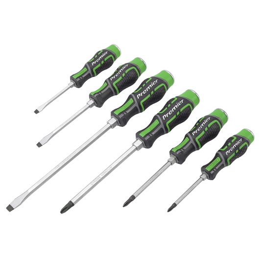 Premier Hammer-Thru Screwdriver Set 6pc - Hi-Vis Green