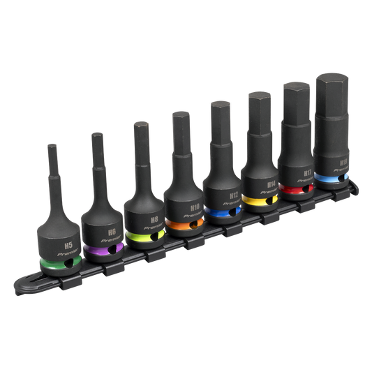Premier Hex Impact Socket Bit Set 1/2"Sq Drive 8pc
